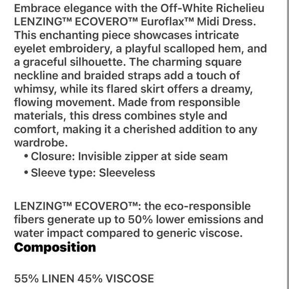 NWT Farm Rio Off-White Richelieu LENZINGT™
ECOVEROT™ Euroflax™ Midi Dress - Picture 5 of 5
